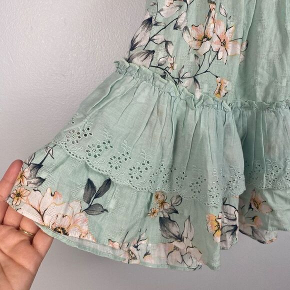 PilyQ Swim Cate Floral Print Ruffle Mini Dress In Posies - Picture 9 of 11